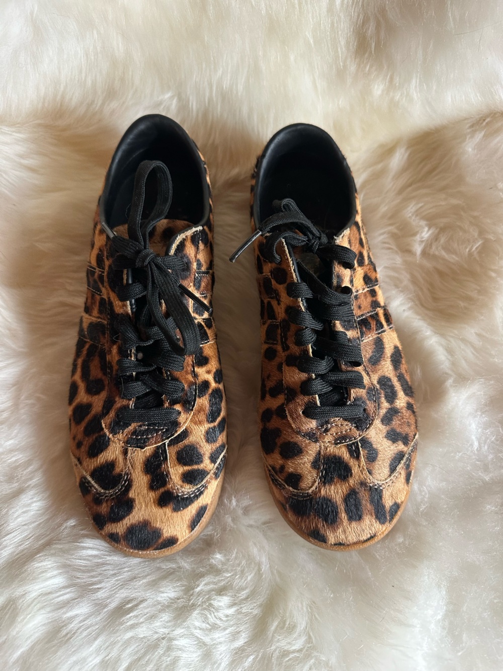 Gola Leopard-Print Sneakers with Black Laces